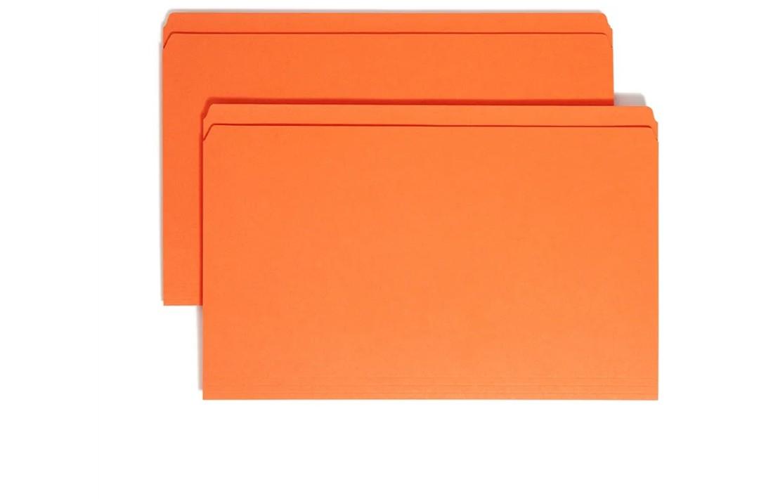 25 pack Smead File Folder, Reinforced Straight-Cut Tab, Legal Size, Orange
