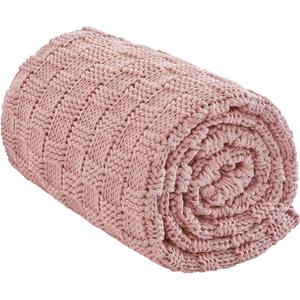Knitted Weighted Blanket for Adult, Chunky Knit Weighted Throw for Sleep 36"*48" 5lbs, Cooling Breathable Heavy Blanket for Hot Sleepers, Machine Washable Blanket for Room Decor(Pink)