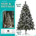 6.5Ft Prelit Classic Blue Spruce Artificial Christmas Tree with LED Lights, PE Needle Foliage, 'Feel Real' Artificial Christmas Tree with Timed Remote Control and Foot Switch Device, Christmas Decor (3ft 3in, White)