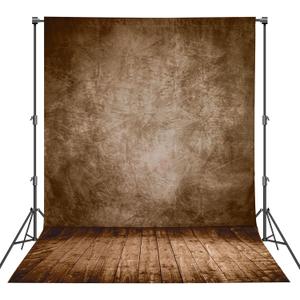 Professional Abstract Portrait Photography Backdrop,Wall with Wood Floor Backdrop for Kids Photography Baby Newborn Cake Smash Photo Shoots Hypoallergenic Fabric Photography Props(Brown-6x9ft)