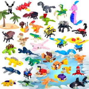 36 Packs Small Animal Mini Building Blocks Set Party Favors for Kids 4-8, Goodie Bags Stuffers for Kid, Prize Box Toys for Kids Classroom