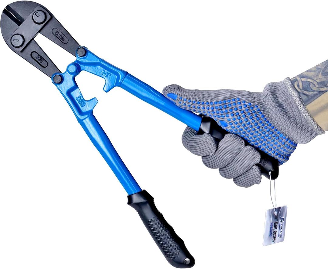 14 IN Bolt Cutter with Drop Forged Cr-Mo Alloy Steel Blades,with Ergonomic Handle,Heavy Duty Metal Cutter for Rebars, Chains, Locks, Wires, Bolts, Fence.