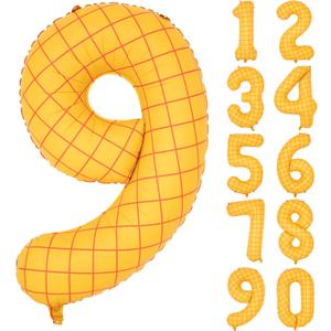 2 x 40" Matte Yellow Balloons Toy Inspired Story Theme party Supplies, Number Birthday Decoration, Cowboy Decorations Western, Cowgirl Party Balloon Digital 9