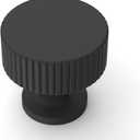 Asidrama 10 Pack Matte Black Kitchen Cabinet Knobs Drawer Cabinet Hardware Zinc Knobs for Dresser Drawers (Single Hole Knob)