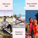 visesunny Mens Casual Button Down Short Sleeve Hawaiian Shirt Aloha Shirt (XL)