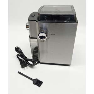 Flat Burr Coffee Grinder Electric,Adjustable Coffee Grinder for Home Use, Burr Mill Grinder with 17 Levels, Large Bean Hopper & Removable Container, silver