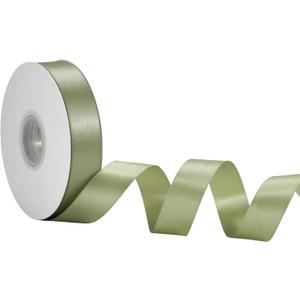 2 x Sage Green Satin Ribbon 1 Inch x 50 Yards Rustic Double Faced Ribbon for Wedding Favors, Gifts & Floral Crafts