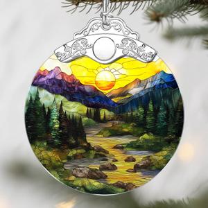 Mountain Range Christmas Ornaments: Christmas Tree Ornaments, Holiday Decor for Nature Lover, Stocking Stuffers, Gift Ideas, Xmas Gifts & Gifts for Mom, Grandma