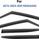 Window Visors Rain Guards Shield for Jeep Renegade 2015-2024, Out-Channel Window Vent Wind Deflectors Visors Shades for 15-24 Renegade
