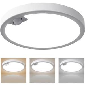 Wired Motion Sensor Ceiling Light Fixture-Motion Sensor Light Indoor 18W/1500LM,Closet Lights Motion Sensored Shower Light for Bathroom Hallway Stair Pantry Porch Garage 3 Color Temperature (9inch Wired 1Pack)