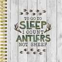 Knibeo Hunting Notebook Journal - To Go to Sleep I Count Antlers Not Sheep, Gifts for Hunting Lovers, Hunter Gifts, Deer Lover Gifts, 5.58.3 Lined Paper Spiral Bound Notebook with 164 Pages