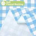 Smiry Rectangle Table Cloth, Waterproof Vinyl Tablecloth with Flannel Backing, Wipeable Buffalo Plaid Table Cover for Picnic, Indoor and Outdoor (Baby Blue & White, 60"x102")