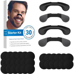Nasal Strips for Snoring,Extra Strength Snoring Solution Nose Strips for Breathing,Sports, Sleep (Black)