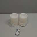 NURADA 6" x 4" Large Outdoor Flameless Candles - Waterproof LED Pillar Flickering Candle Battery Operated with Timer Remote Control for Patio Porch Lanterns Decor - Long Lasting Set of 2 (Ivory White)