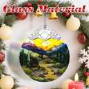 Stained Glass Ornament, Christmas Ornaments, Christmas Decorations for Tree, Holiday Ornament, Gifts for Nature Lovers, Holiday Party Gifts, Gift Ideas & Xmas Gift - Mountain Range