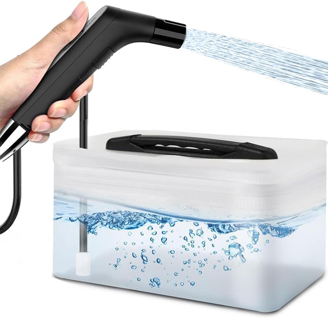 Portable Electric Bidet, Portable B-idet for Travel Rechargeable with 2.3L Water Tank, Mini Handheld High Pressure B-idet Sprayer P-ortable for Bathroom, RV Car Camping (Single)