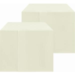 HolidayIdeas 2 Pack Square Fitted Table Covers - 34 x 34 Inch -Card Table Clothes Washable Tablecloth Protectors for Parties, Holiday Dinner, Trade Show, Vendor Stand, Butter Cream