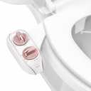 LUXE Bidet NEO 185 Plus - Dual Nozzle, Non-Electric Bidet Attachment for Toilet Seat, Patented Slide-In Install, 360 Self-Clean, EZ-Lift to Clean, Feminine & Rear Wash (Rose Gold)