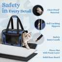 Rabbitgoo Cat Carrier Soft with Rollable Flap, Travel Safe for Car Airline,Comfortable for Anxious Kittens, Collapsible Portable Carrying Bag, Small Medium Cats, Escape Proof, Blue, 19"Lx11"Wx12"H