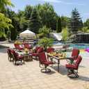 Arden 4-Pack Outdoor Patio Dining Chair Cushion, 20x44, Rain-Proof Seat Pad, Fade-Resistant Outdoor Cushion Ruby Red Leala