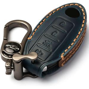 Car Key Fob Cover, Soft Full Protection Key Case Shell Compatible with Nissan X-Trail Rogue Altima Quest Pathfinder Sentra Patrol CIMA Fuga Armada Teana Murano etc (B-Blue)