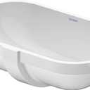 Duravit 0338490017 D-Code 20-5/8" Oval Ceramic Undermount Bathroom Sink with Overflow, 19-1/4 x 13 Inch