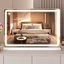 Sweetcrispy 22"x32" LED Vanity Mirror with Lights, Dimmable 3 Color Modes Makeup Mirror with Memory Function, USB Charging, Aluminum Frame, Lighted Mirror for Desk or Bedroom