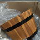 Worth Imports 13" X 13" X 8" Tall Wood Barrel Planter with Light Brown Oil