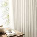 Nanspring Linen Curtains 96 Inches Long for Living Room 2 Panels Back Tab Modern Farmhouse Light Filtering 8ft Ceiling to Floor Privacy Boho Drapes for Bedroom Dining Ivory Cream W52 x L96