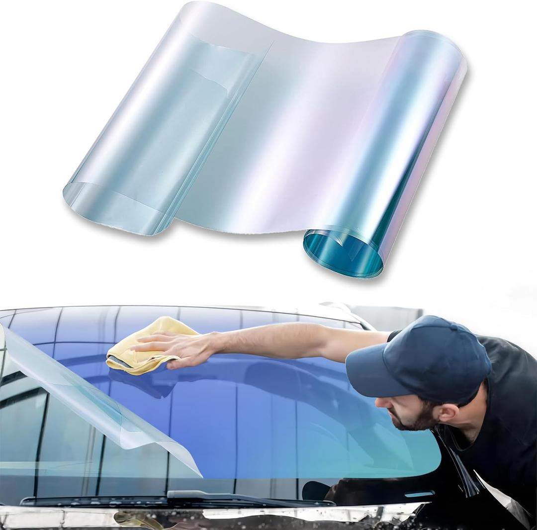 XhuangTech Blue Chameleon Window Tint for Car, 70% VLT Front Windshield Tint 30Inch X 10Ft Automotive Window Tint Film, Heat&UV Blocking Sun Protection Anti-Glare Reflective Film