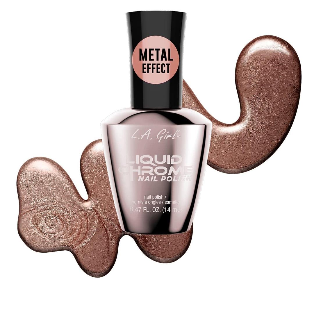 L.A. Girl Liquid Chrome Nail Polish, Burnished Gold GNL902 (Burnished Gold), 5Pcs