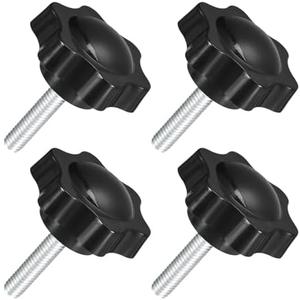 uxcell 4Pcs M6 x 25mm Star Knobs, Plastic Hex Shaped Clamping Knob Screw Hand Tightening Replacement Knob for Umbrella Base Replacement knob