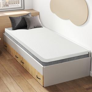 Czpalo 4 Inch Gel Memory Foam Mattress Topper Twin XL, Cooling Mattress Topper with Removable & Washable Bamboo Cover, CertiPUR-US Certified