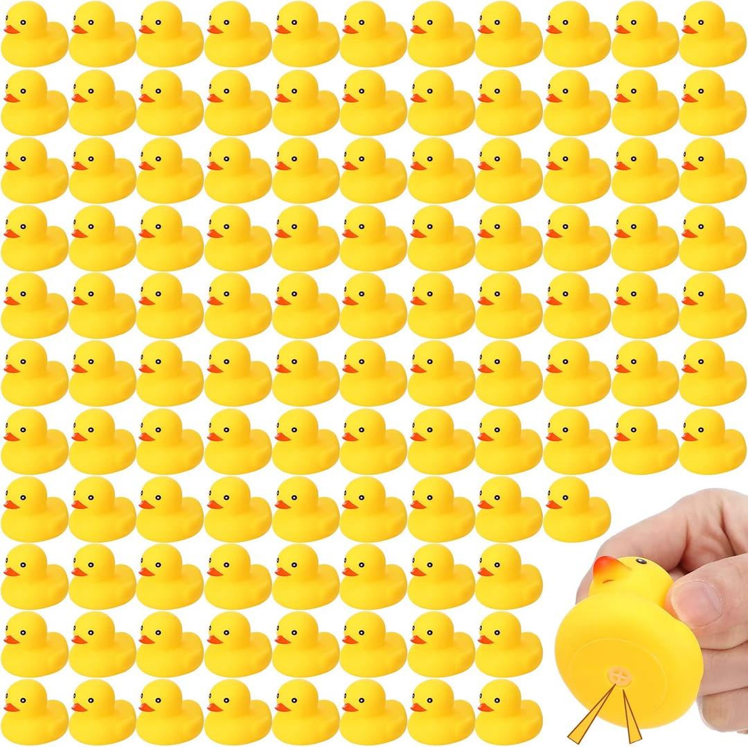 400 Pcs Mini Rubber Ducks Bulk, 2.17 x 1.97 x 1.85 Inch Float Tiny Baby Shower Rubber Duck, Small Rubber Duck, Preschool Bath Toy Rubber Duck Party Decoration Fun Squeak Small Duck Pool Toy (Yellow)