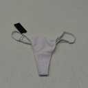 Zmart Women Thong Bikini Bottoms G String Sexy Low Waist Swimsuit Bottom Brazilian Cheeky Bathing Suit Bottoms (White), L