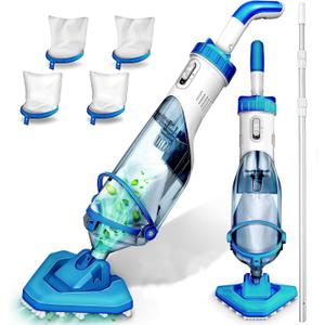 Cordless Handheld Pool Vacuum with Telescopic Pole, Rechargeable Hot Tub SPA Vacuum, 18GPM Powerful Suction, 60Min Runtime, Pools up to 88", Portable Pool Cleaner for Above Ground/Inground Pools