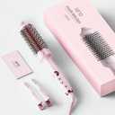 Thermal Brush,Lena All-in-1 with 1.5 inch Titanium Barrel-Infrared&Negative Ion Technology,Smooth,Frizz-Free Styling Tool,5 Heat Settings,LED Display,Easy to Use,Pink