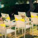 VitalCozy 50 Pcs Spandex Chair Sashes with Heart Shaped Buckle Slider Stretch Chair Cover Band Universal Elastic Chair Ties for Wedding Banquet Event Party Decoration(Yellow)