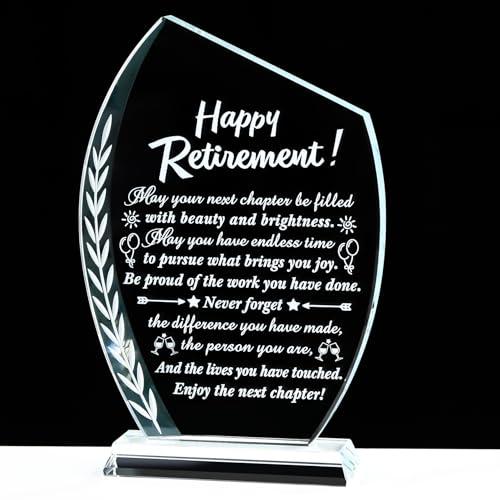 Movdyka Retirement Gifts for Women Men - 2026 Happy Retirement Crystal Keepsakes Plaque Best Retired Gift for Woman Male Teacher Doctor Nurse Coworkers Boss Mom Friends Retiring Present Decor