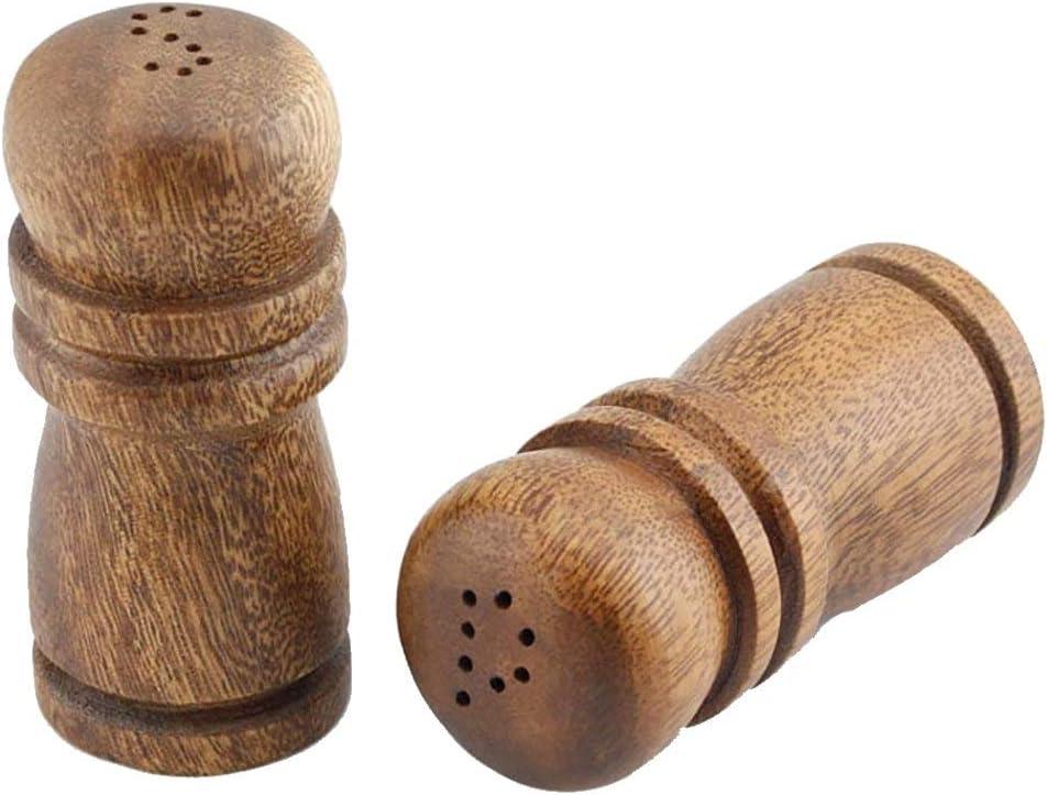 Acaciaware Salt and Pepper Set Tied with Raffia, 4-Inch