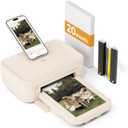 HPRT Photo Printer 46, Wi-Fi Full-Color Instant Phone Phtoto Printer for iPhone, Android, Smartphone, Thermal Dye-Sublimation Impresora De Fotos for Home Use, + 20 Sheets Photo Paper & 1 Cartridge
