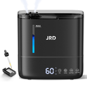 JRD Humidifiers for Bedroom, Ultrasonic Humidifier 4L for Large Room, Cool Mist Top-Fill, 40H Run, 12H Timer, 360° Nozzle, Aroma Diffuser, 7-Color Night Light for Home, Office, Baby, Pets, Plants
