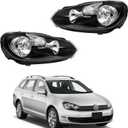 GXYWADY Headlight Assembly Replacement for 2010-2014 Golf/Jetta Sportwagen(MK6) Headlights Left and Right Side 5K0941005C, 5K0941006C