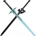 damdos Halloween Prop PU Foam 31.5inch Dark Repulser Kirito Kirigaya Sword Kirigaya Kazuto Halloween Cosplay Yuuki Asuna Black Sword(2pcs/Sets)