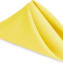 Hiasan Cloth Napkins Set of 6, 20 x 20 Inch, Washable Yellow Dinner Napkins with Hemmed Edges for Restaurant, Wedding and Holiday