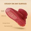DREAM PAIRS Snow Boots for Women Genuine Suede Faux Fur Lining Anti-Slip Warm Winter Booties Slip On Memory Foam Ankle Boots FuzzyClassicⅡ Low Boots,Size 6.5,Red,SDSB2432W