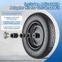 Wheelbarrow Tires 4.80.4.00-8 Flat Free, 14.5" Solid Tire and Wheel, Fit 4.80/4.00-8, 3.50/3.50-8, 4.00-6 Wheelbarrow Wheels, with 3" Centered Hub, 5/8" or 3/4" Bearings and Adapter Kit