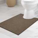 chakme Bathroom Rugs Mat U-Shaped 24x17, Ultra Thin Non Slip Bath Mat Small Quick Dry Absorbent Bath Mat for Bathroom Floor, (Coffee, U-24"x17")