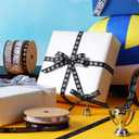 LaRibbons Volleyball Ribbon Set 6 Rolls 30 Yards Total Black White Grosgrain Volleyball Themed Printed Ribbons for Hair Bows, Gift Wrapping, Team Party Decorations, DIY Sewing Supplies