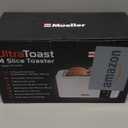 Mueller UltraToast Full Stainless Steel Toaster 4 Slice, Long Extra-Wide Slots for Bagels and Waffles, 6 Browning Levels, LED Display, Cancel/Defrost/Reheat Functions & Removable Tray, Kitchen Gadgets